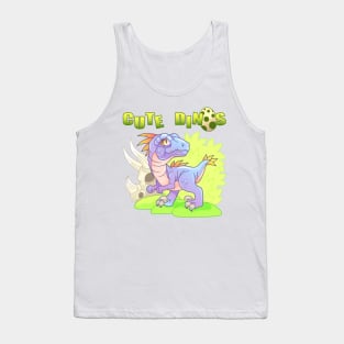 cute dinosaur velociraptor Tank Top